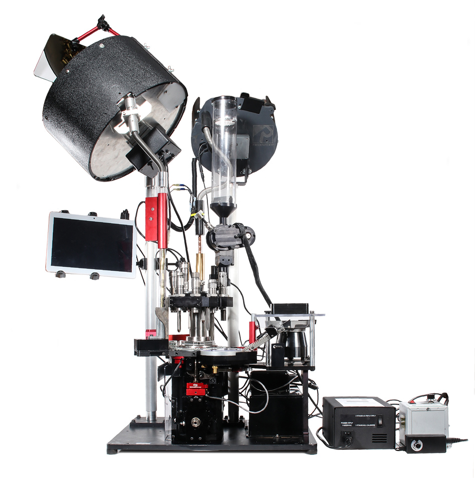 The Ten Station Revolution® commercial reloading press designed for commercial ammo production for customers looking to make ammunition for resale.